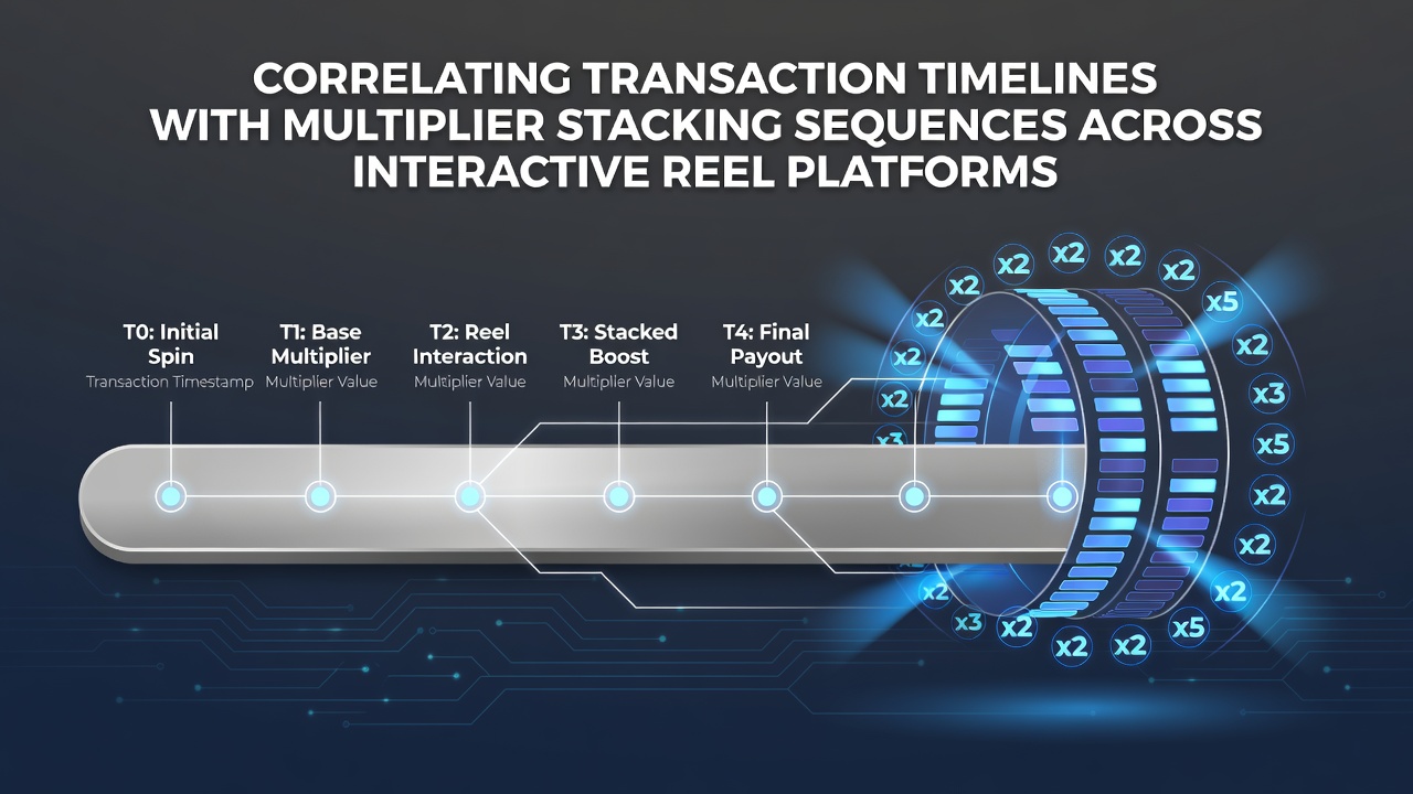 Interactive reel platform interface showing transaction processing alongside multiplier indicators