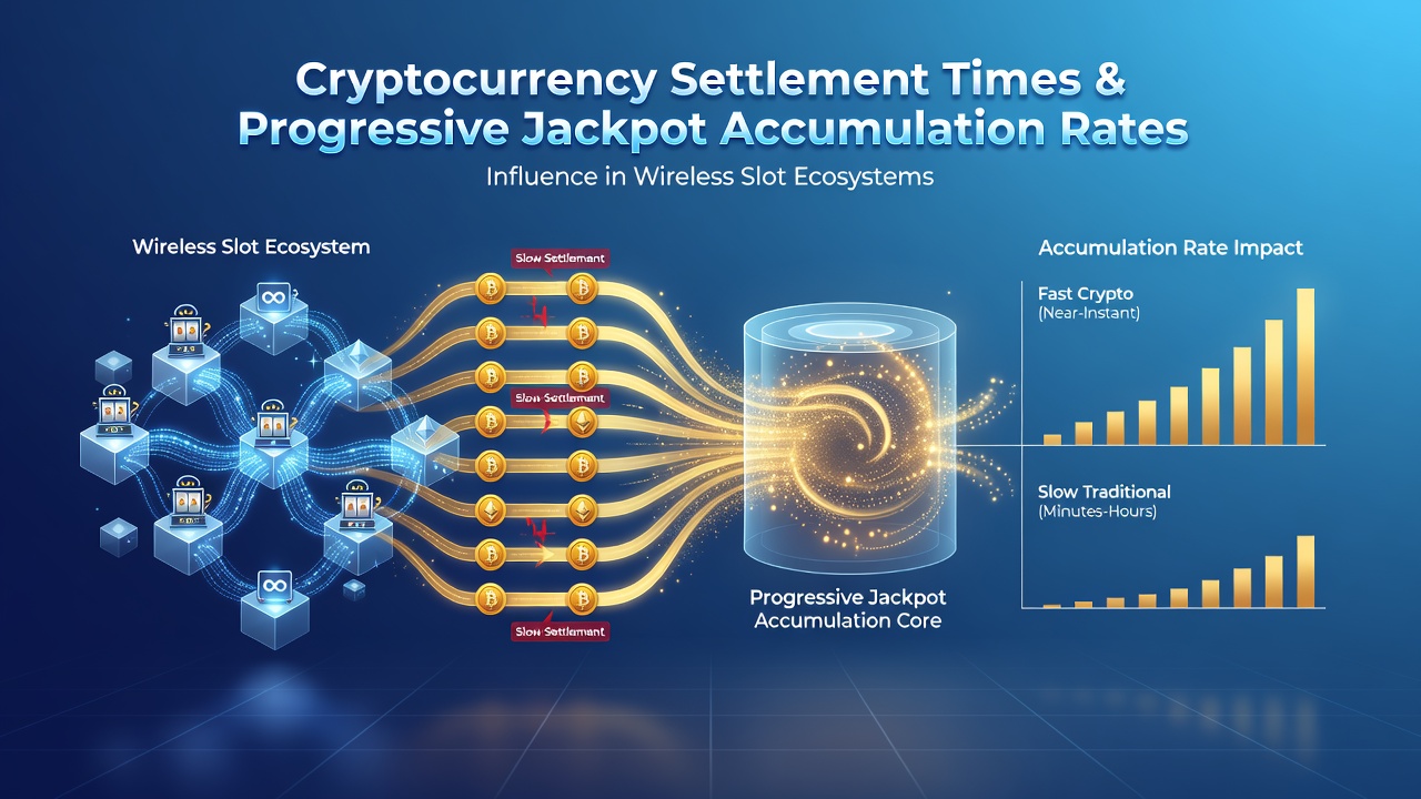 Wireless slot players engaging with progressive jackpot features on mobile devices while crypto transactions process in the background