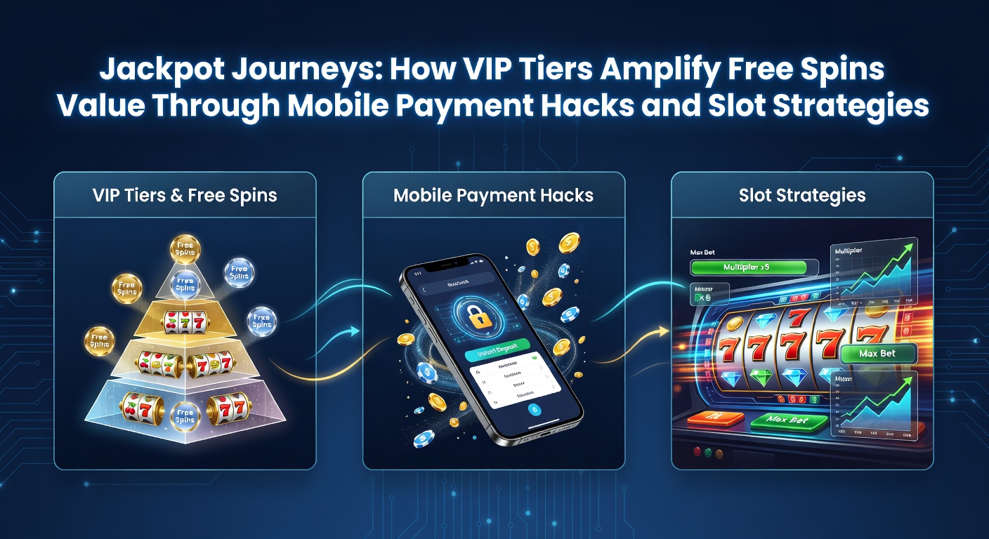 VIP player on mobile device unlocking enhanced free spins in a high-stakes slot game, surrounded by jackpot symbols and tier badges