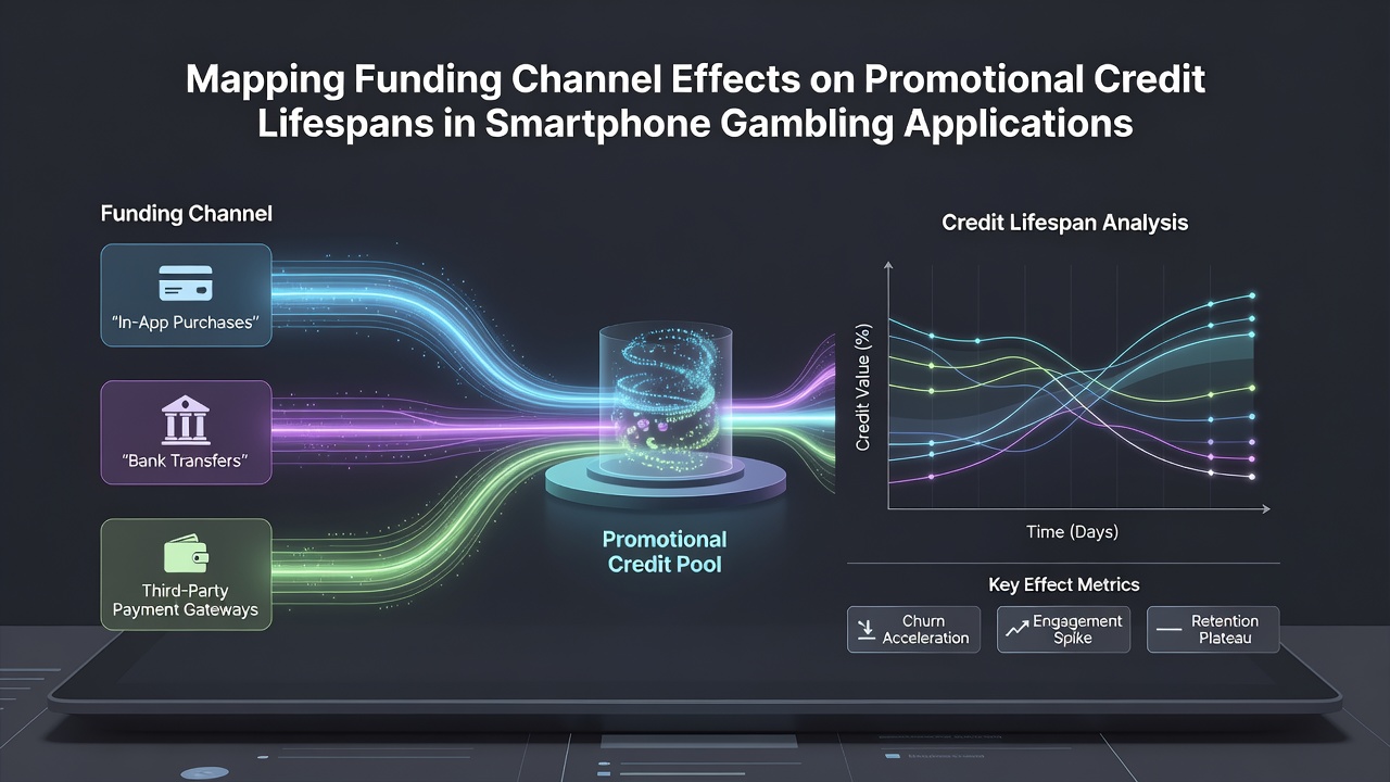 Data visualization chart showing promotional credit lifespan variations across different funding channels in mobile gambling apps